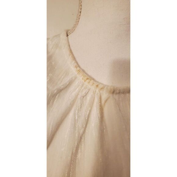 Leyden Short Puff Sleeve Blouse  L Ivory - Picture 9 of 9